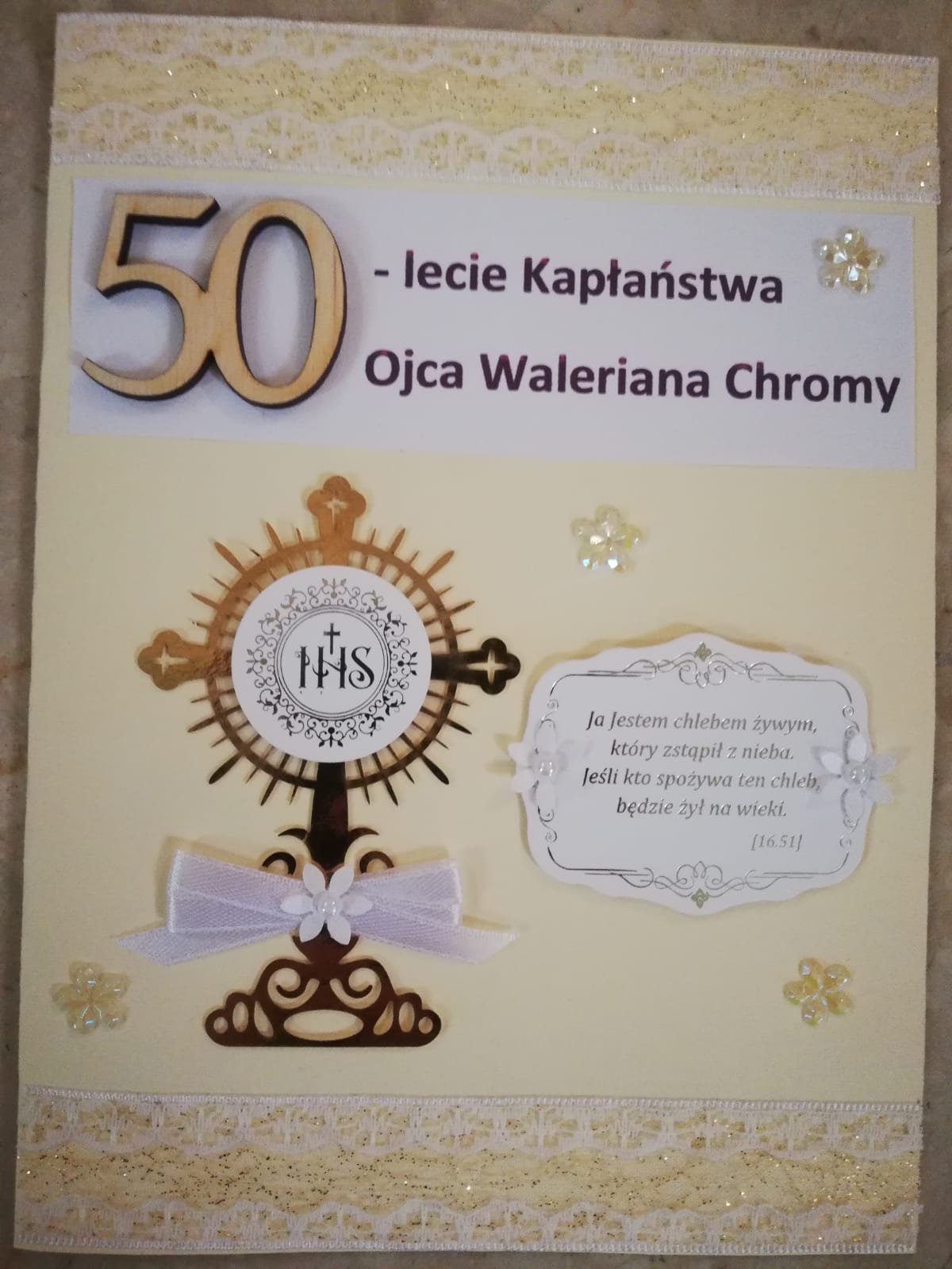 Laurka na 50-lecie kapłaństwa o. Waleriana Chromy.