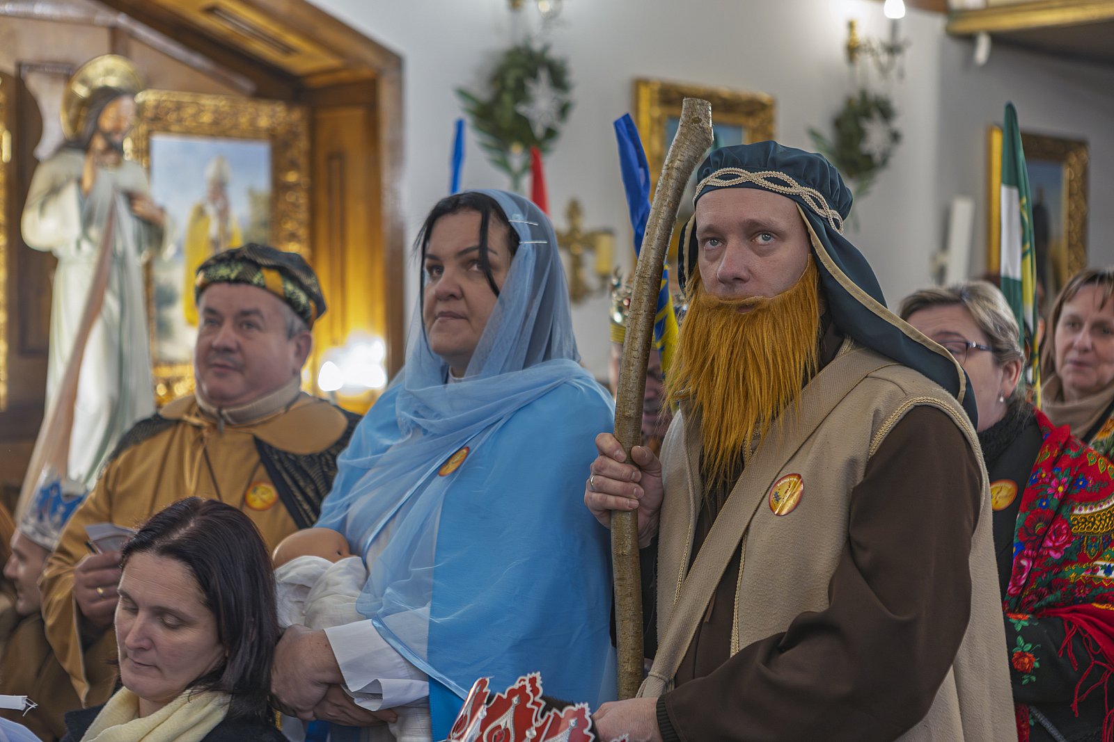 Maryja i Józef z laską.